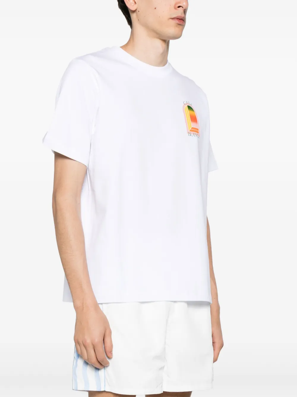 Casablanca T-shirt met print van biologisch katoen Wit