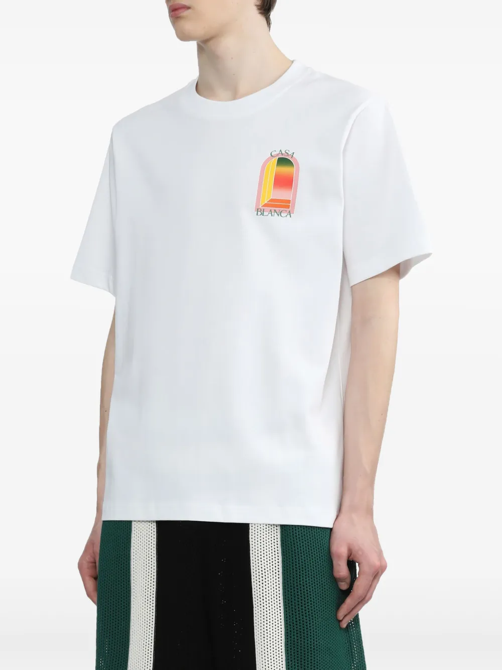 Casablanca Tennis Club Icon Organic Cotton T-shirt | White