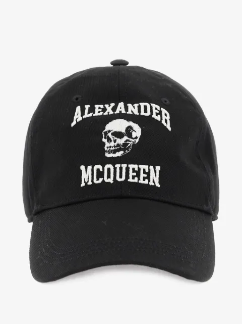Alexander McQueen gorra con bordado Black