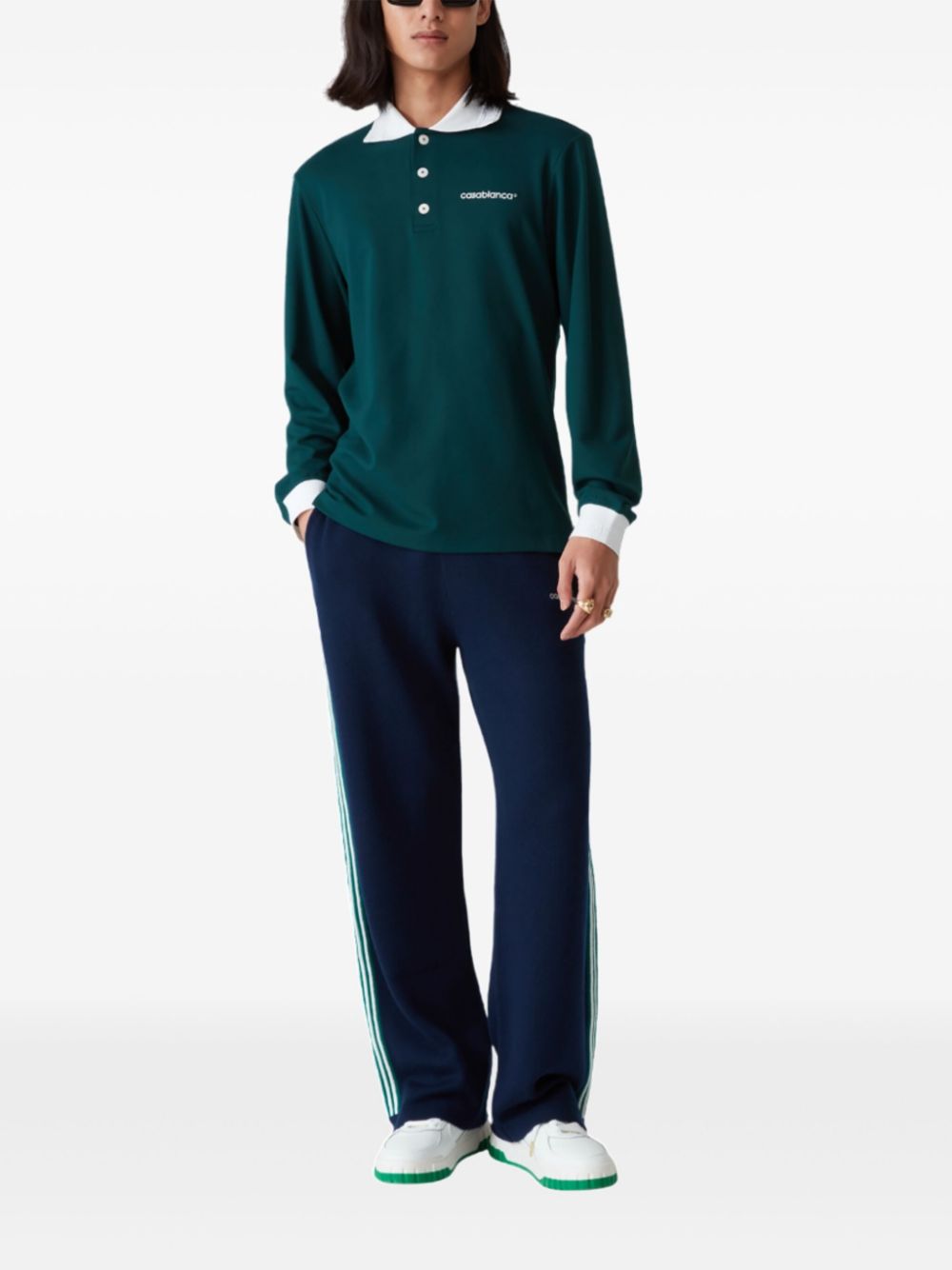 Casablanca long-sleeve polo shirt - Groen