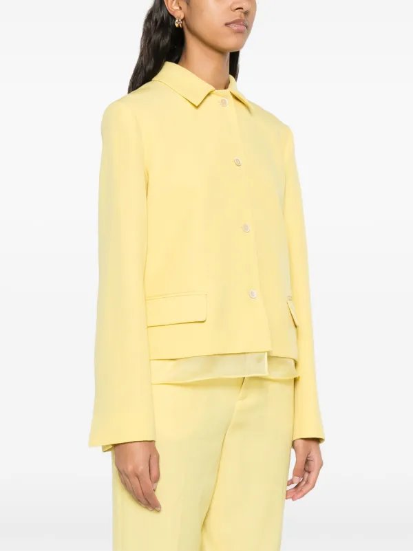 ブルゾン FABIANA FILIPPI Fabiana Filippi Jackets Fabiana Filippi Cotton and Linen Wrap Jacket in Blue Denim