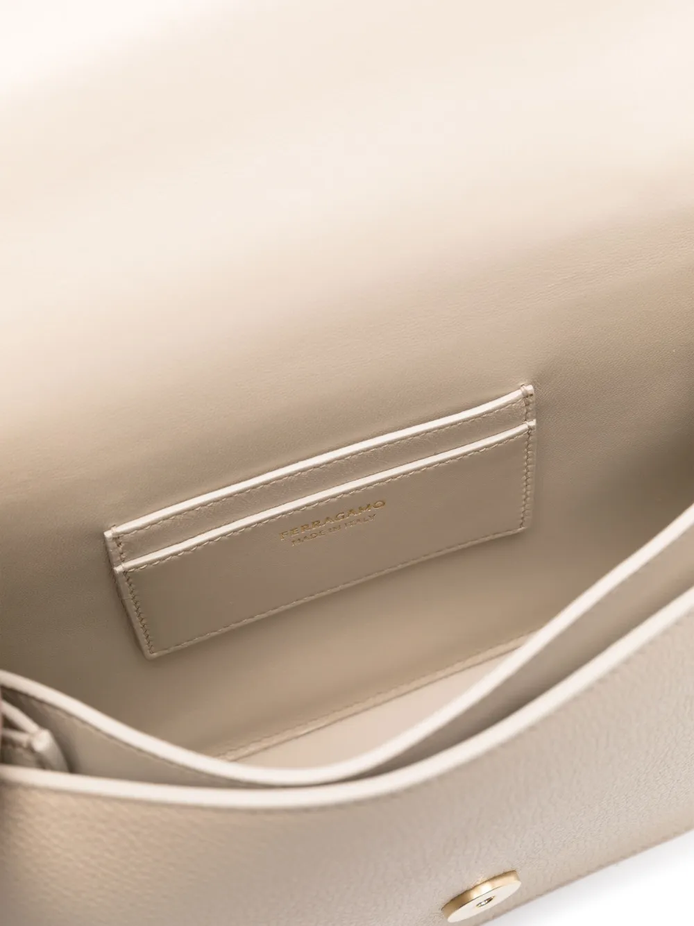 Shop Ferragamo Double Gancini Cross Body Bag In Neutrals