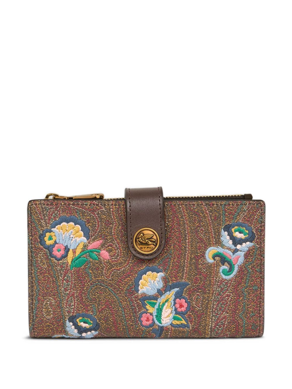 ETRO floral-embroidery wallet Bruin