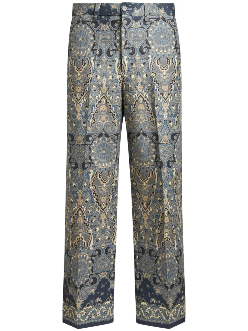 ETRO Broek met paisley-print Blauw