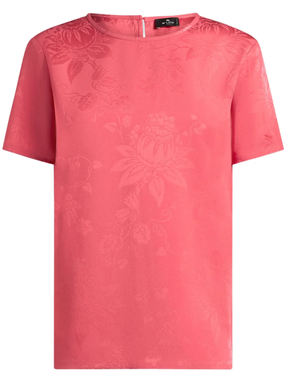 floral-jacquard T-shirt