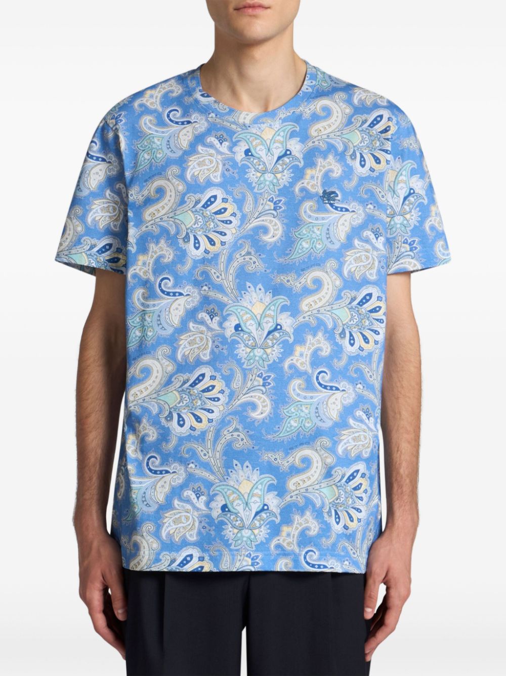 ETRO paisley-print T-shirt - Blauw