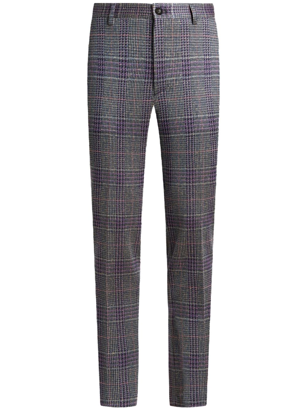 check-pattern trousers