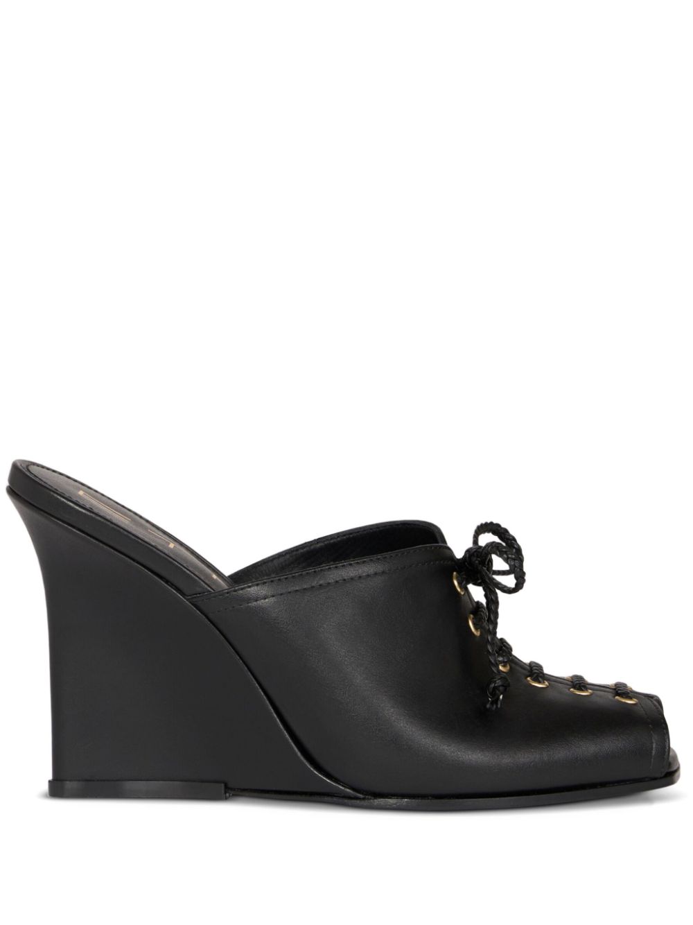 ETRO lace-up leather mules Black