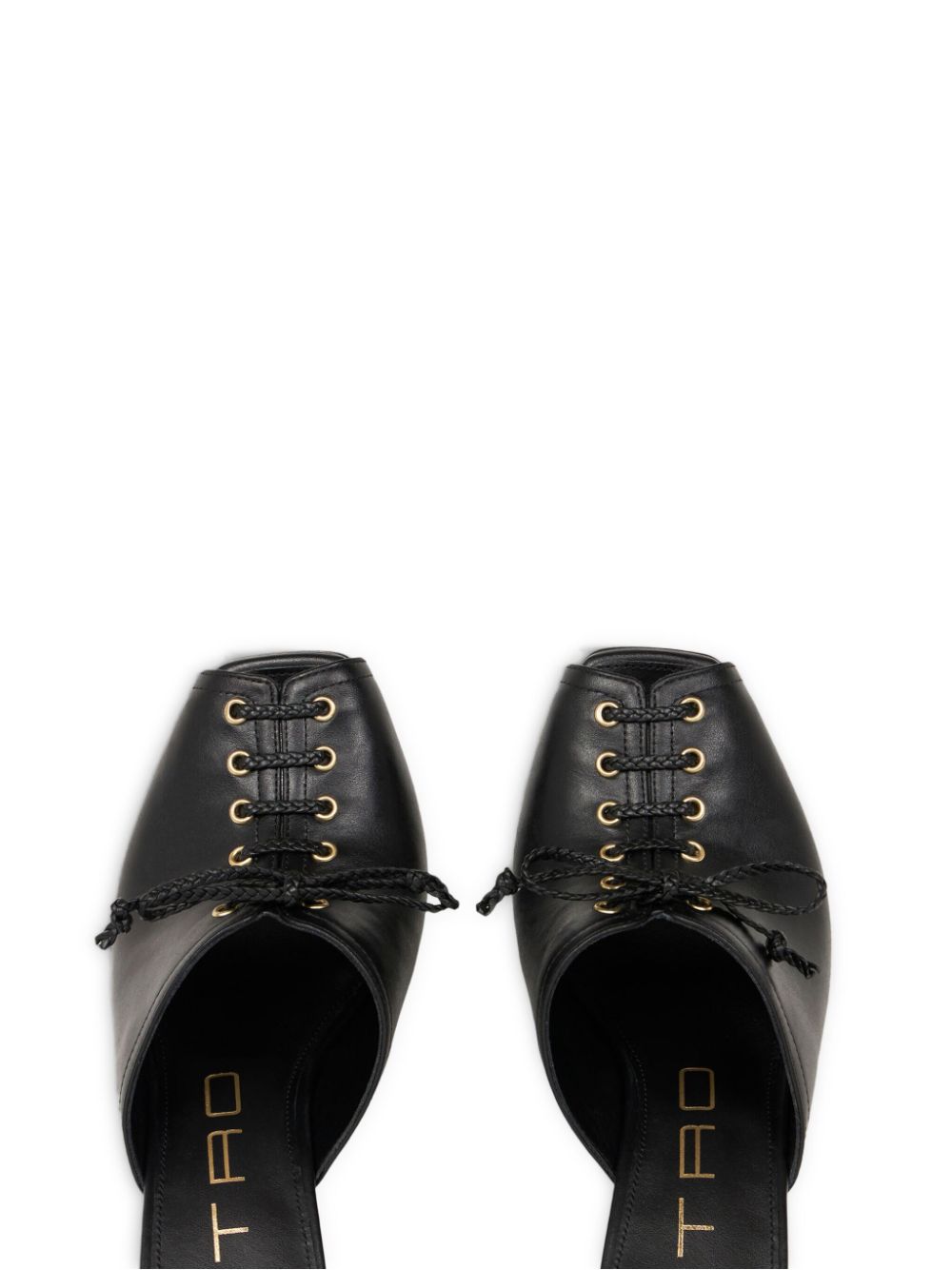 ETRO lace-up leather mules Black