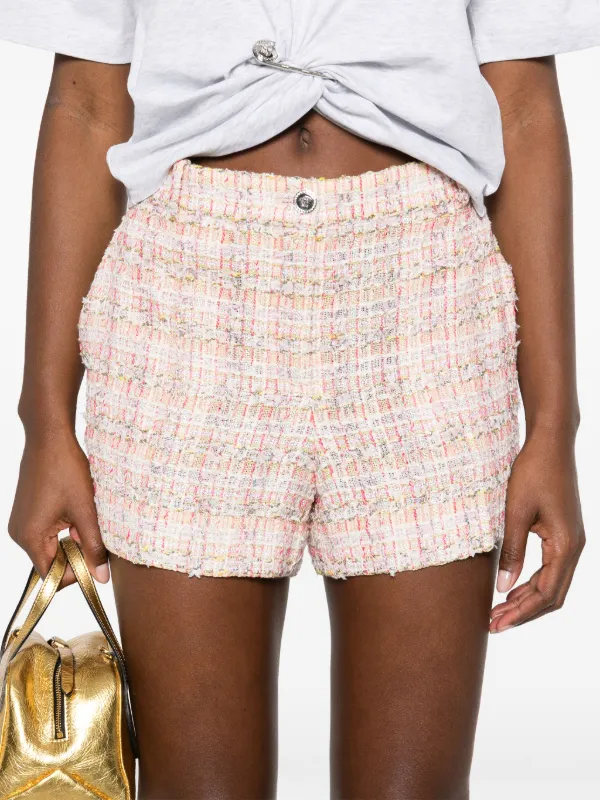 【関税&送料込】Versace Shorts In Tweed Boucle Versace Tweed Shorts | Neutrals | FARFETCH