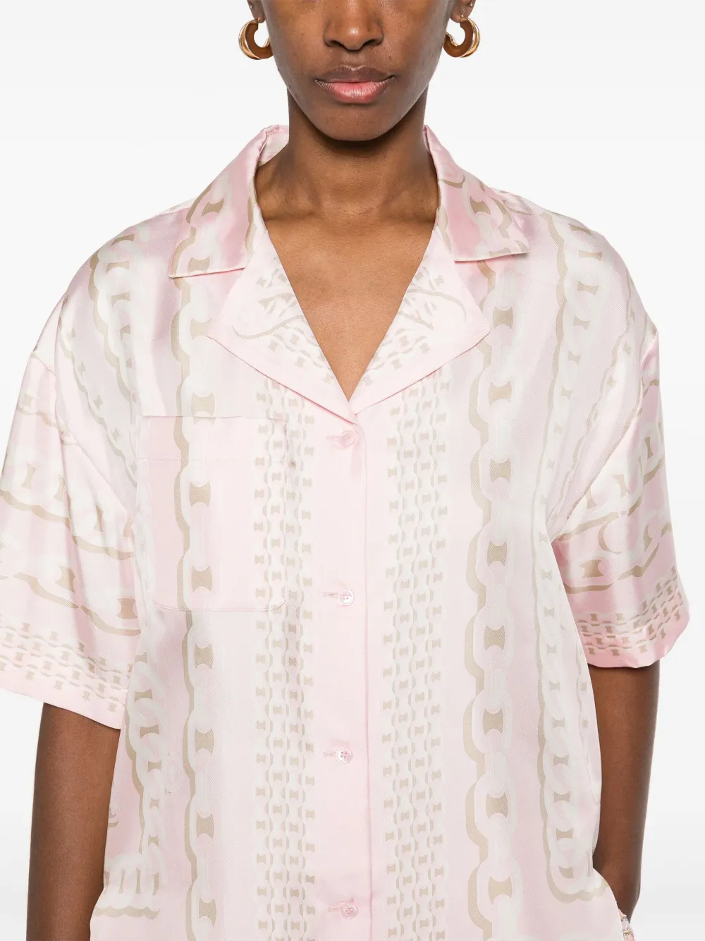 Versace blouse met Treasure-print Roze