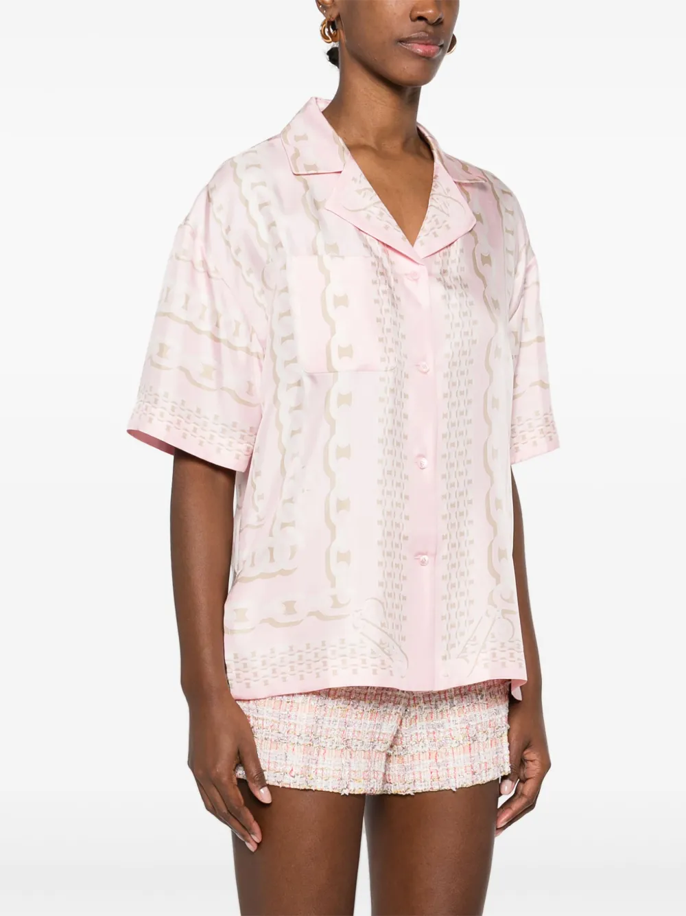 Versace blouse met Treasure-print Roze
