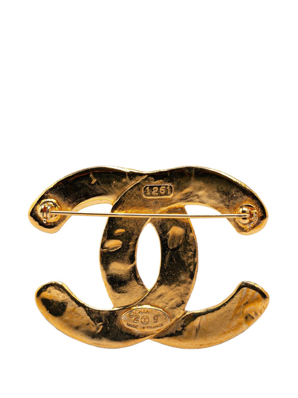 CHANEL Pre-Owned 1980-1990 Gold Plated CC costume brooch - Goud