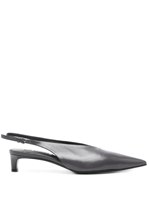 Jil Sander 40mm leather slingback pumps