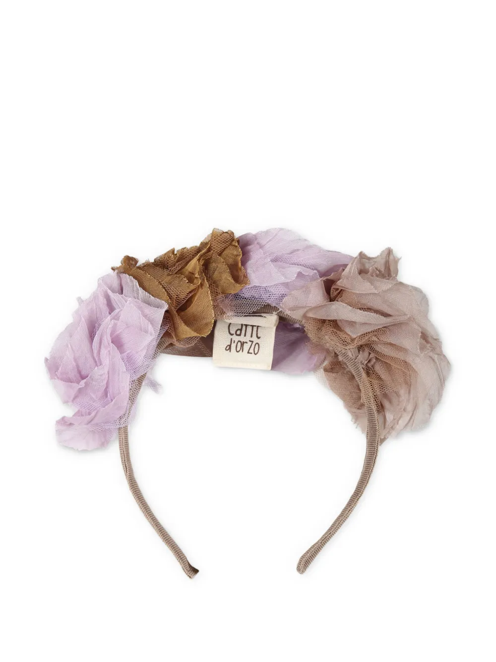 Caffe' D'orzo Haarband met bloemapplicatie Beige