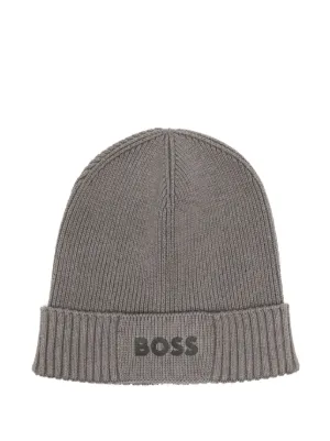 Saint Laurent Ribbed Beanie | Grey | FARFETCH