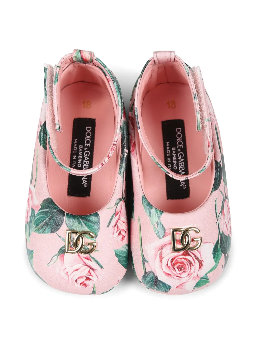 Dolce & Gabbana Kids Ballerina's met roosprint Roze