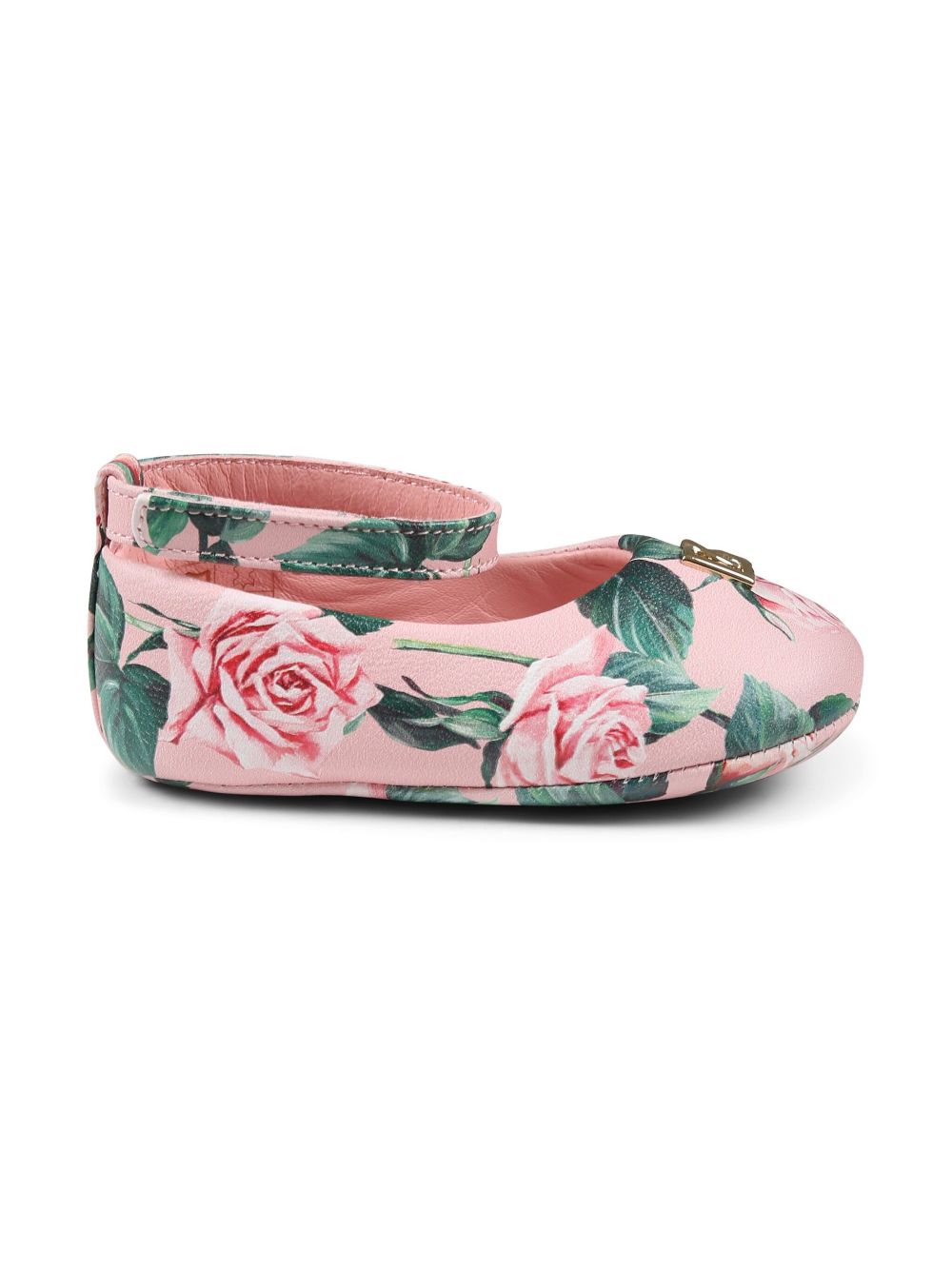 Dolce & Gabbana Kids rose-print ballerinas - Roze