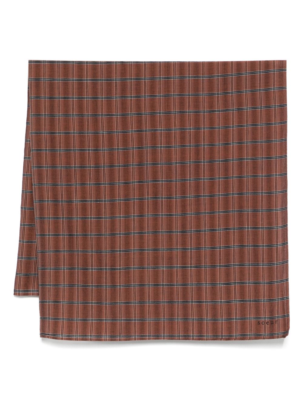 Soeur check-pattern scarf - Brown