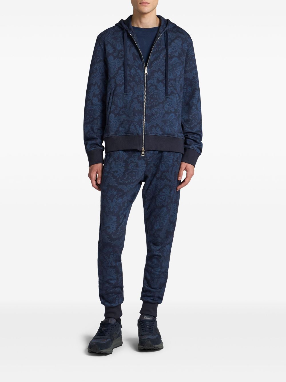 ETRO paisley-print hoodie - Blauw