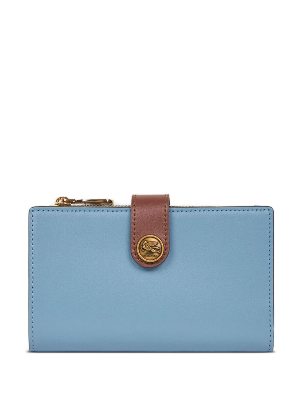 ETRO Pegaso-motif leather wallet Blauw