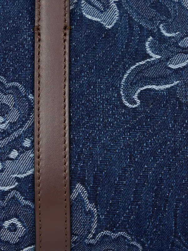 ETRO フローラルジャカード デニムハンドバッグ ミニ | ブルー