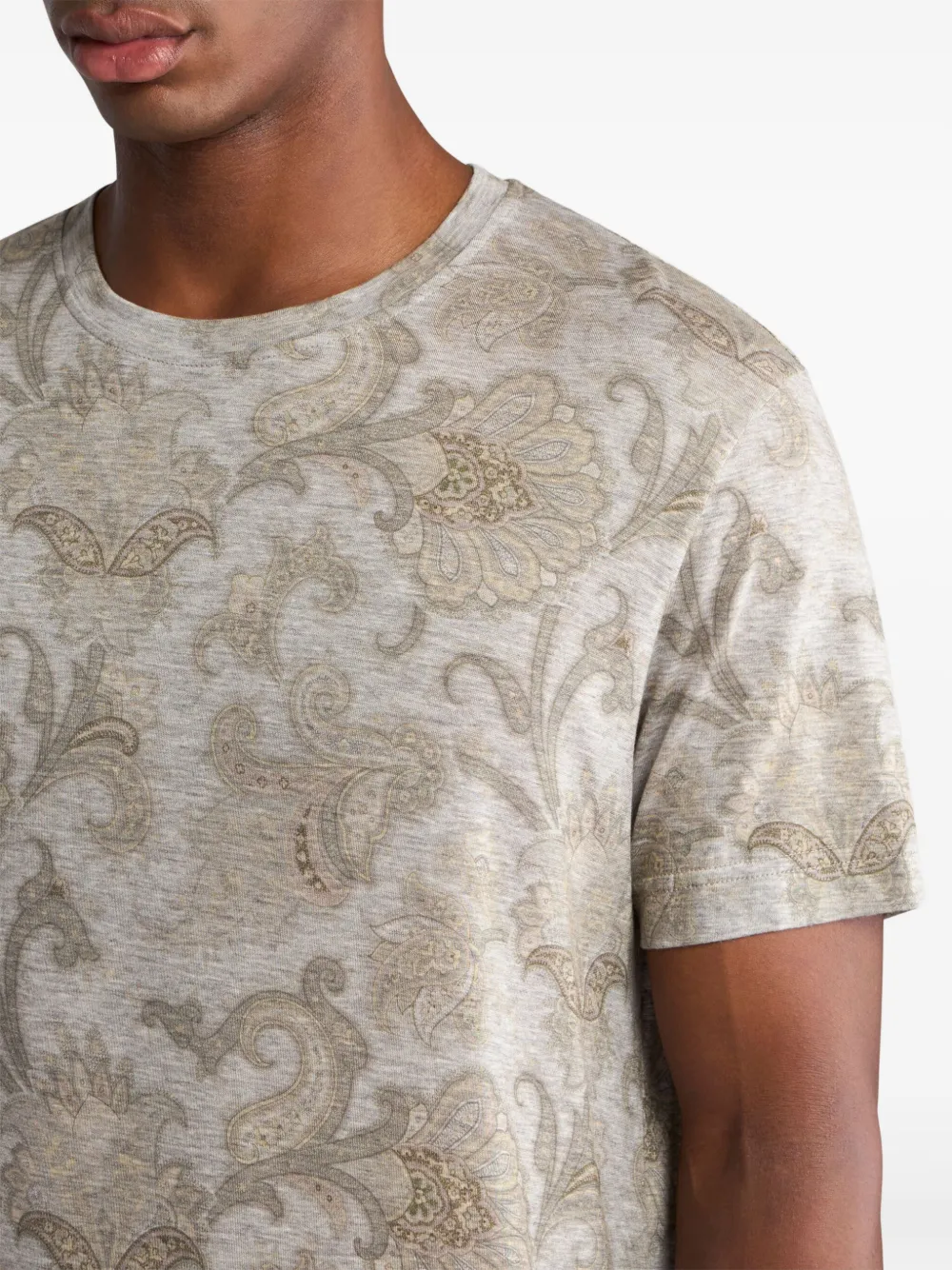 ETRO T-shirt met paisley-print Grijs