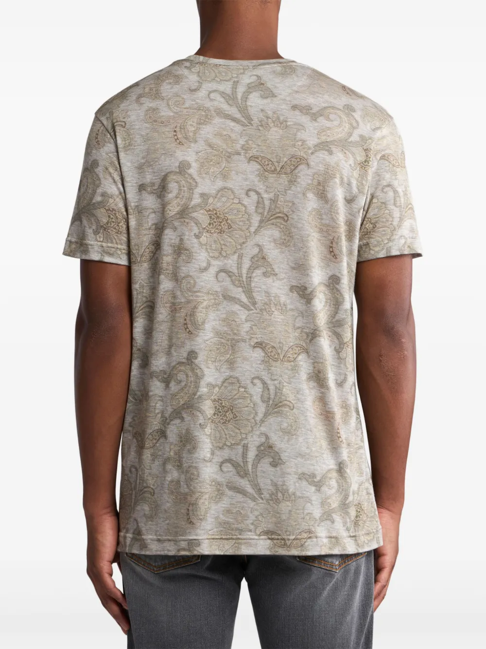 ETRO T-shirt met paisley-print Grijs