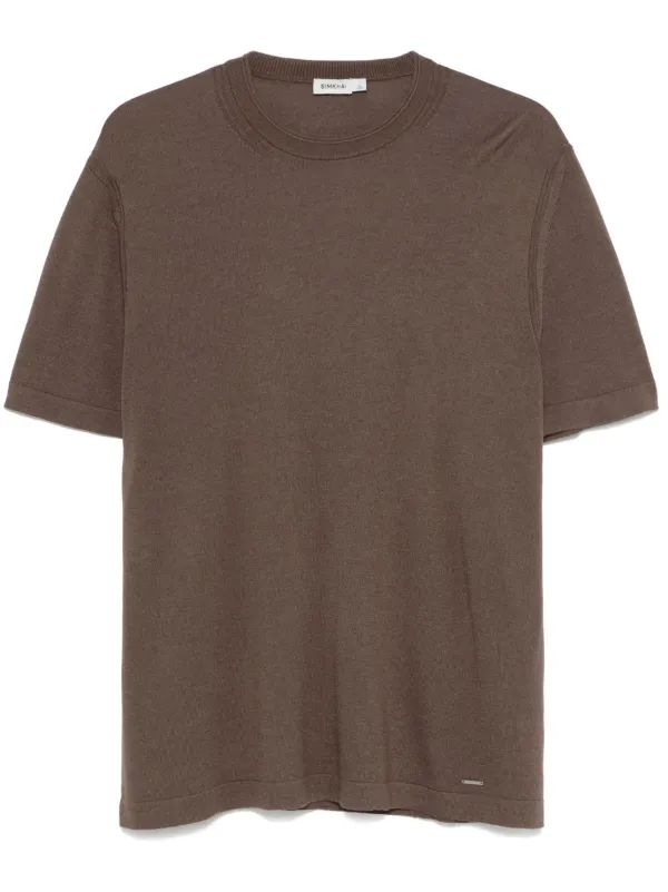 Simkhai Ribbed T-shirt in Brown