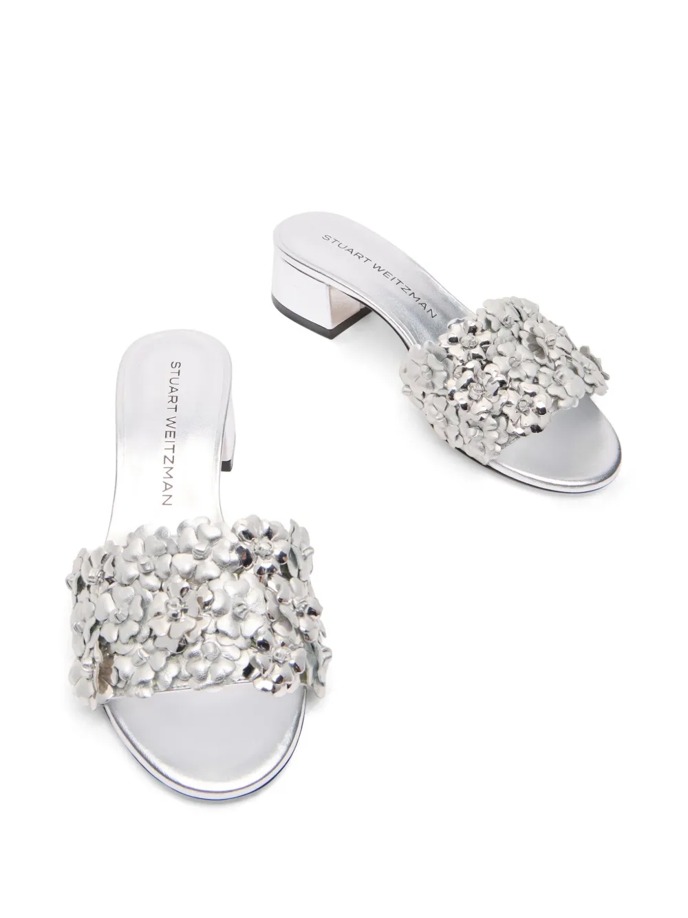 Stuart Weitzman 35mm Meadow sandals Silver