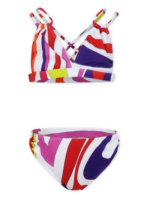 PUCCI Junior Conjunto de biquíni com estampa Marmo