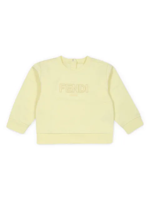 Fendi Kids sudadera con logo bordado
