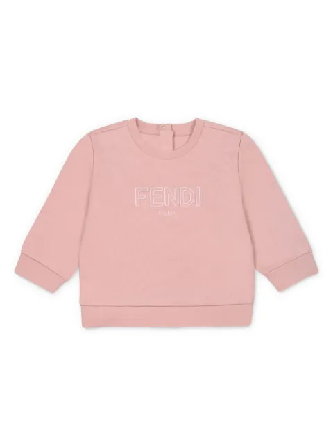 Fendi Kids embroidered logo sweater
