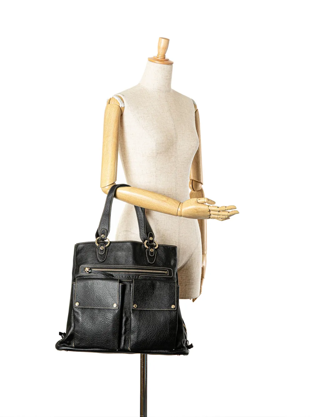 Bvlgari Pre-Owned 20th Century Oversized Leather Becky satchel - Zwart