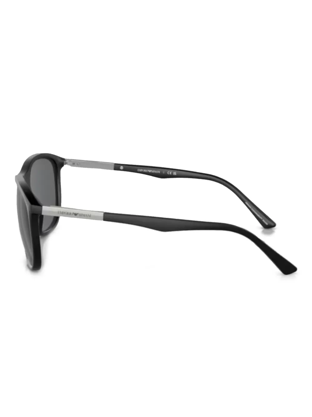 Emporio Armani silver-detailing sunglases - Zwart