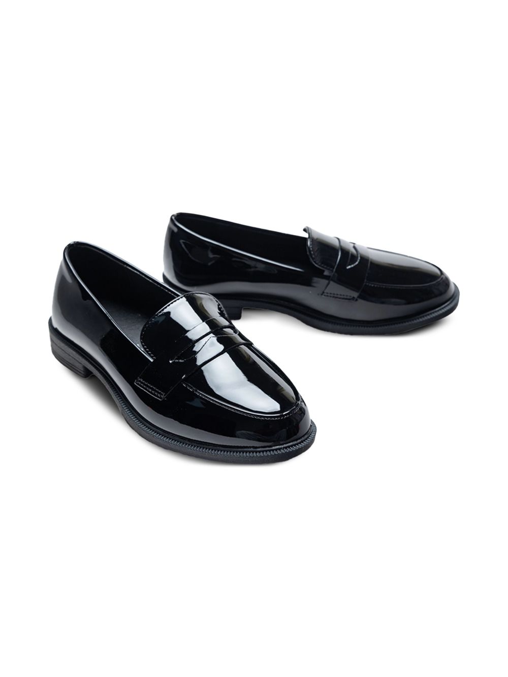 Moustache Loafers met gelakte afwerking Zwart