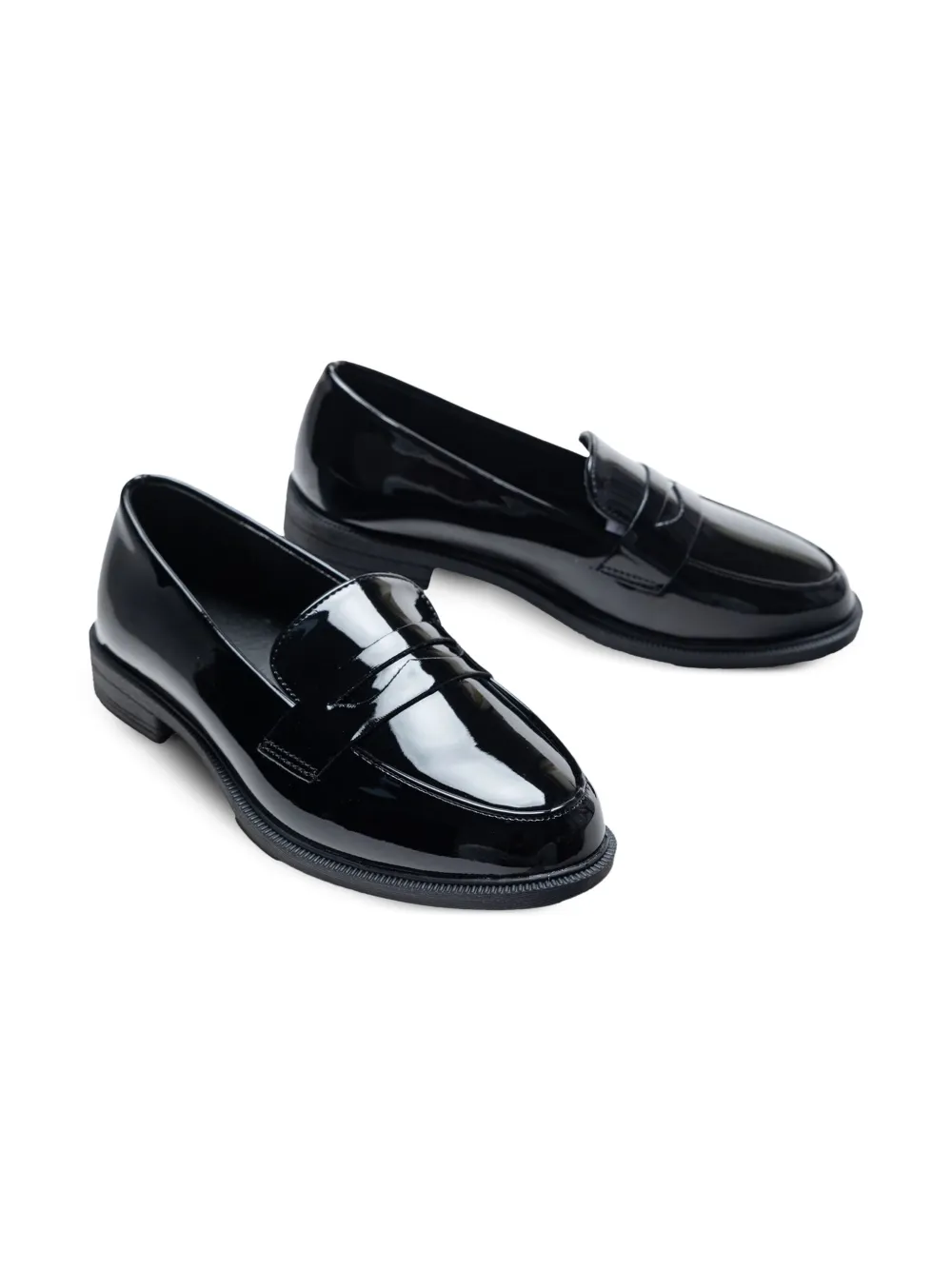 Moustache Loafers met gelakte afwerking Zwart