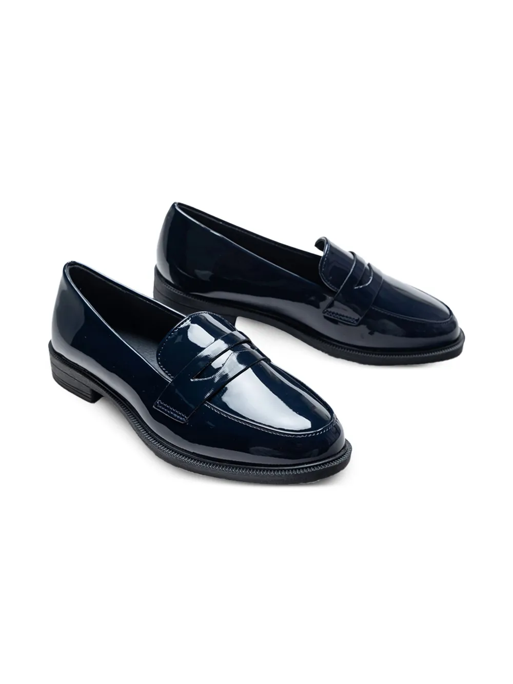 Moustache Loafers met gelakte afwerking Blauw