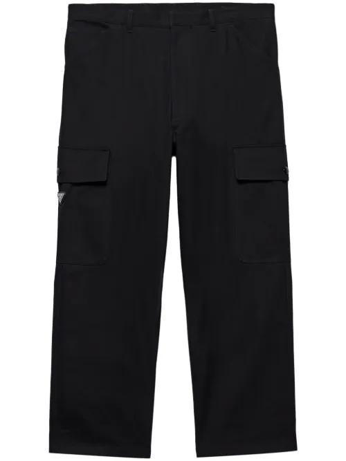 Pantalon à logo triangulaire - Prada - Modalova