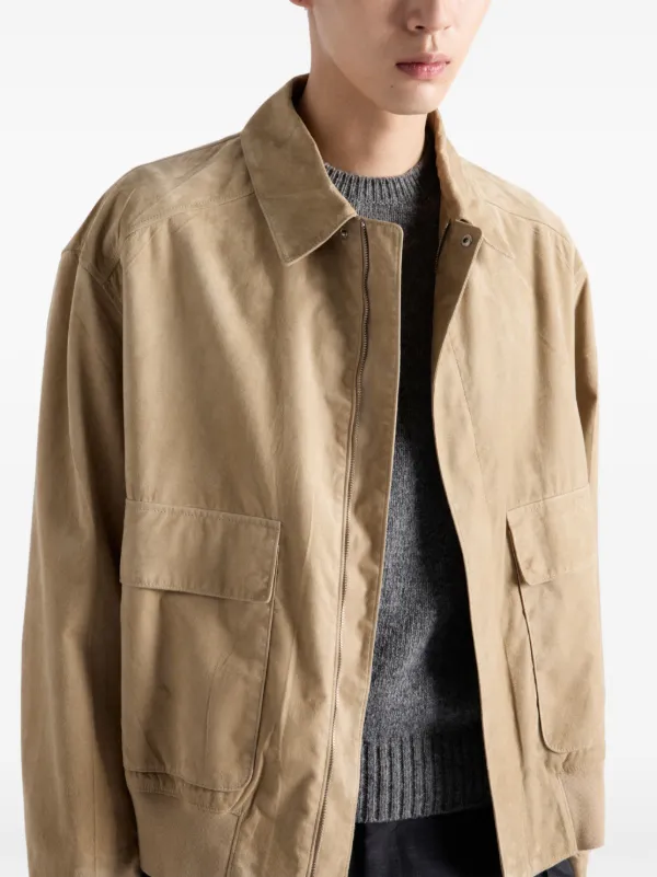 Prada Suede Bomber Jacket | Neutrals | FARFETCH Prada Suede Bomber Jacket | Neutrals | FARFETCH