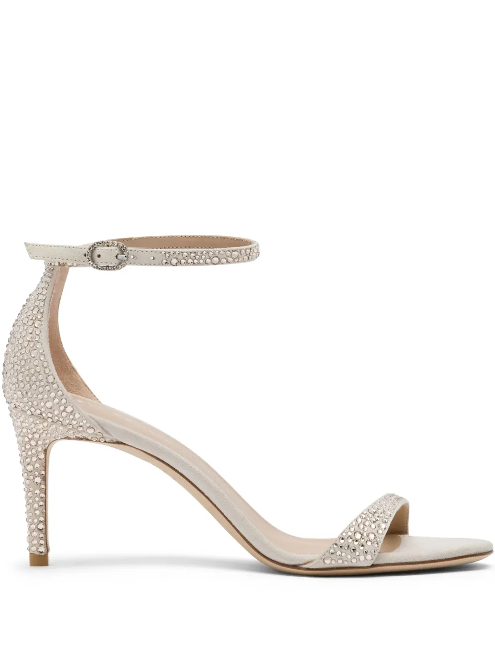 Stuart Weitzman 75mm Nudist sandals White