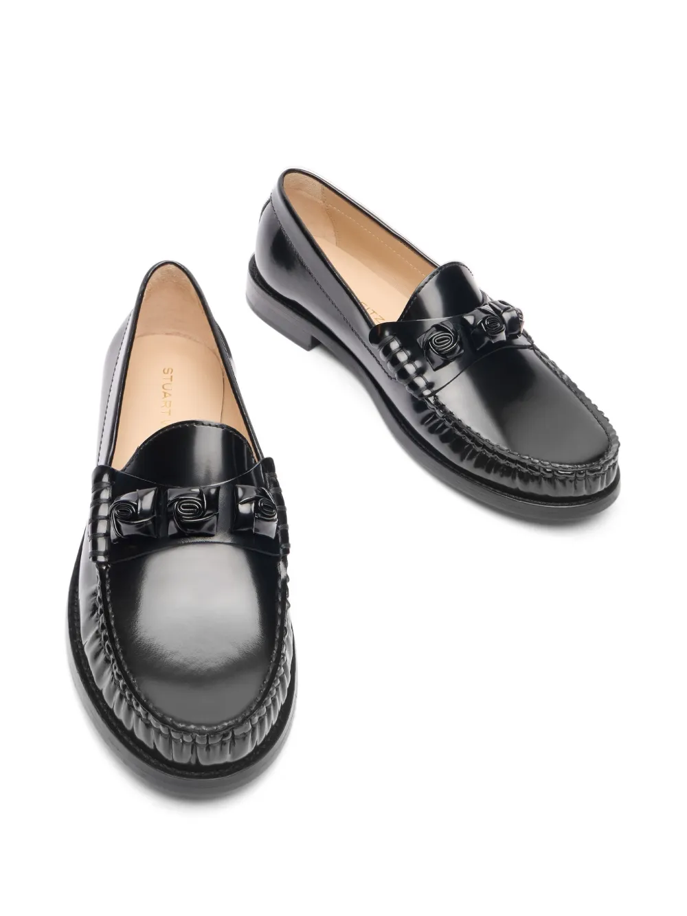 Stuart Weitzman leather loafers Black