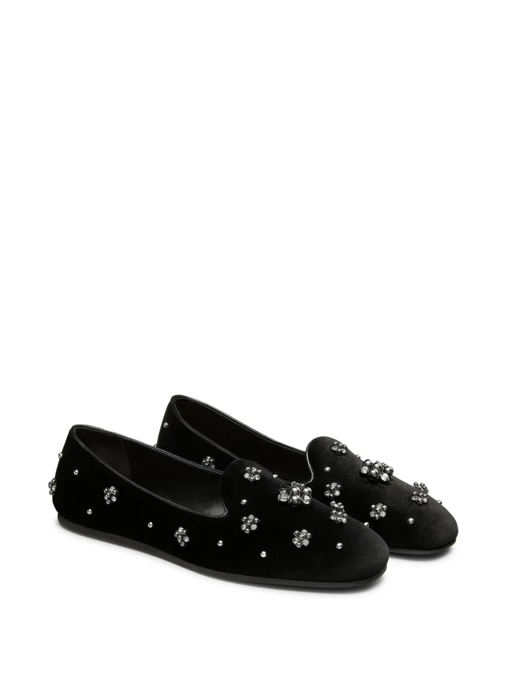 Stuart Weitzman crystal-embellished loafers - Zwart