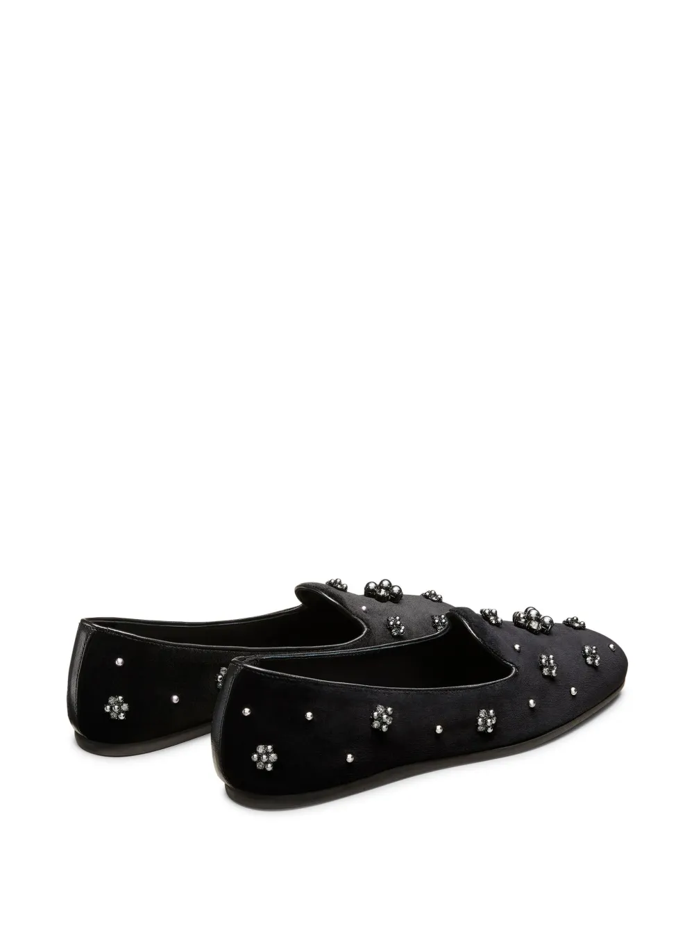 Stuart Weitzman Poppy crystal-embellished loafers Black