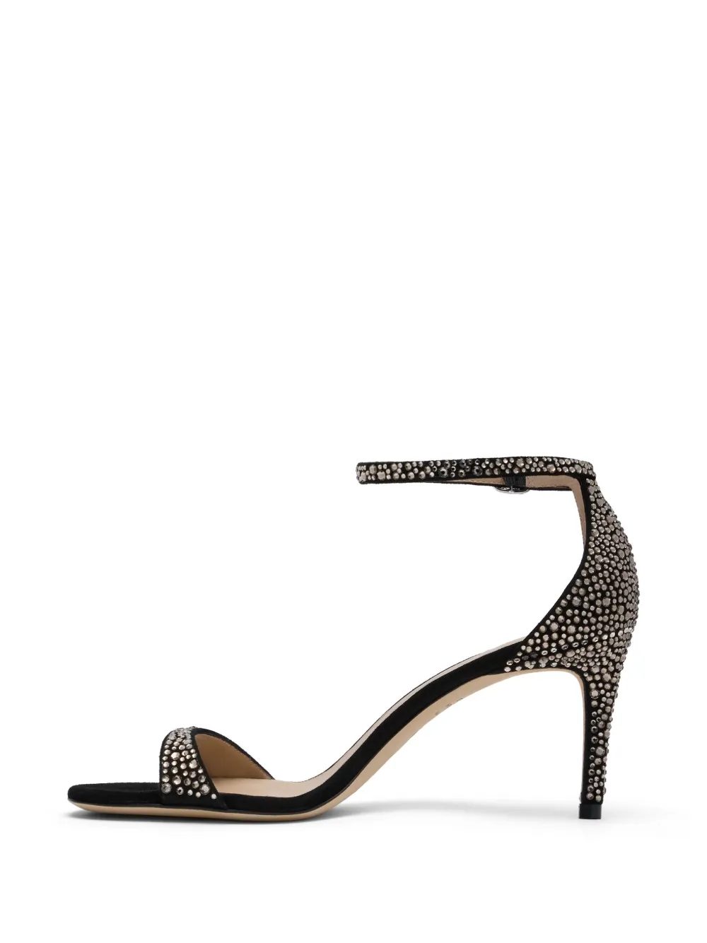 Stuart Weitzman 75mm Nudist Shine sandals Black