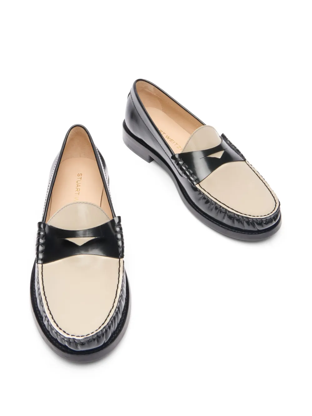 Stuart Weitzman Leren loafers Zwart