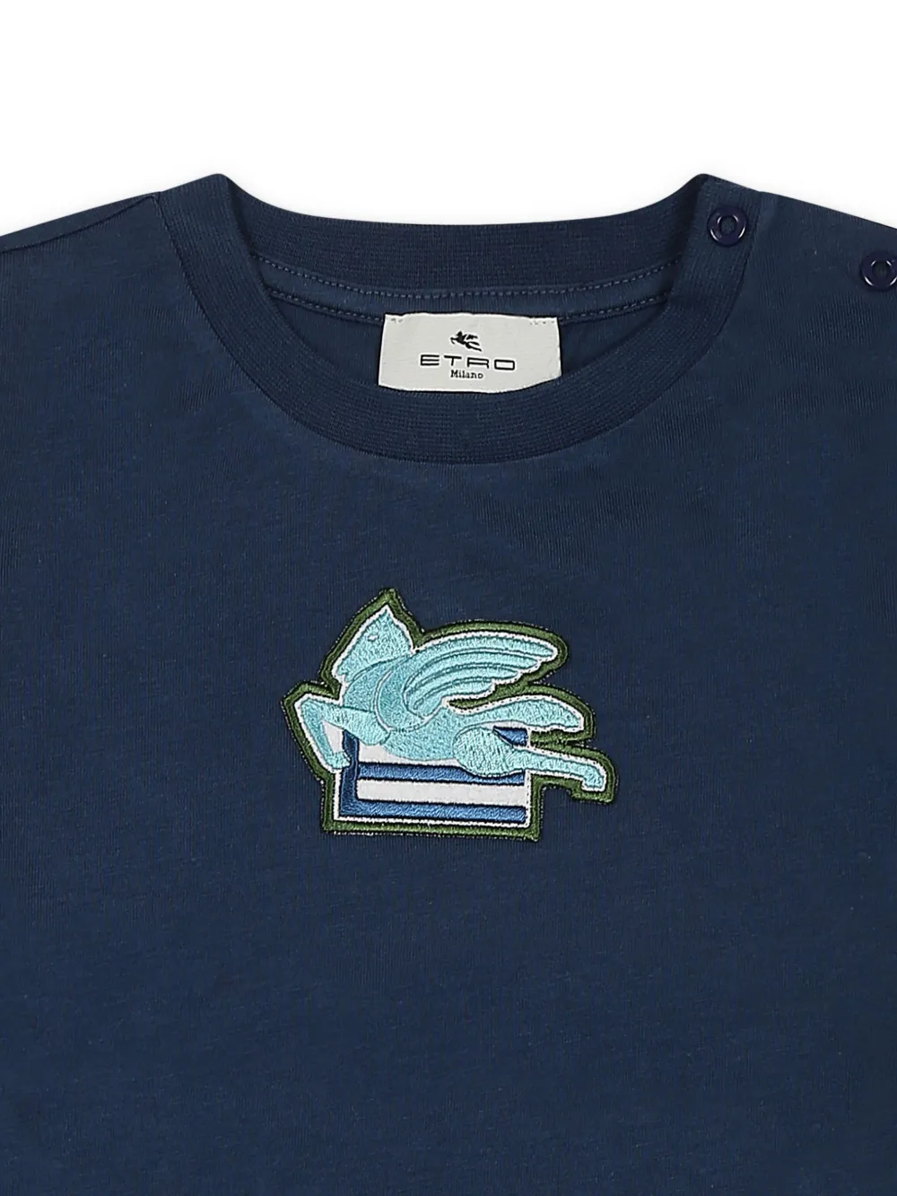 ETRO KIDS T-shirt met Pegaso-patroon Blauw