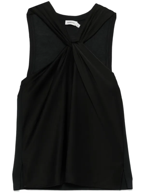 Simkhai Twisted-detailed Top in Black