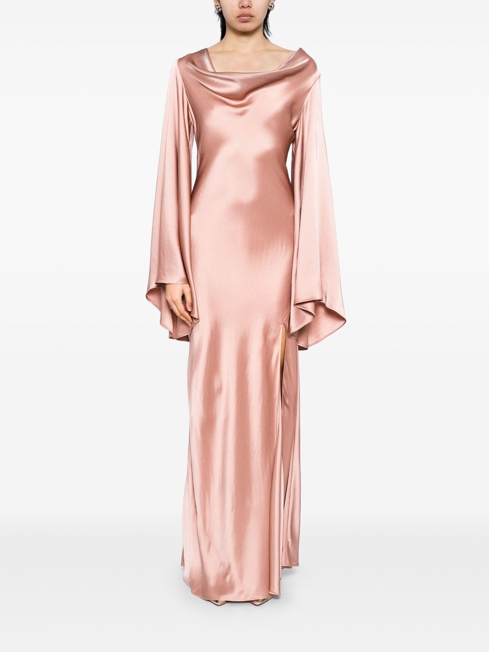 LAPOINTE Satin Cowl Neck Gown - Pink