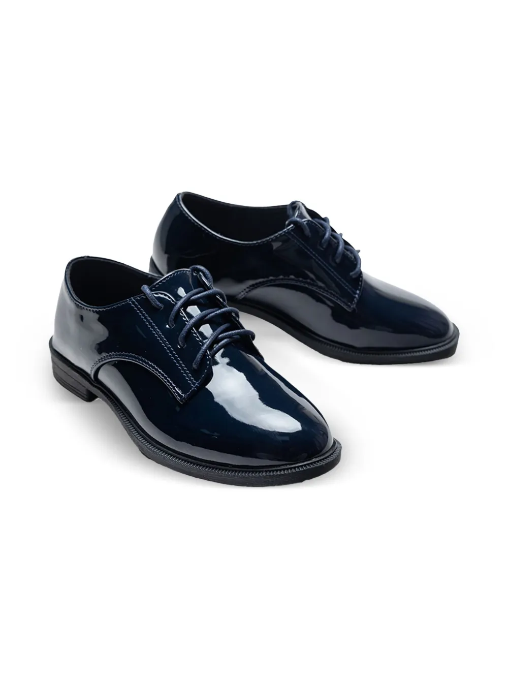 Moustache Oxford schoenen met gelakte afwerking Blauw